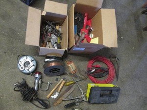 Variety of hand tools, small tool b...
