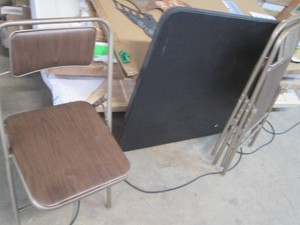 Card table and 4 folding chairs...