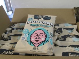 12 Bags of lesser evil popcorn, gar...