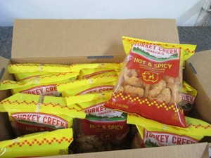 12 2 Oz bags of bar b que fried por...