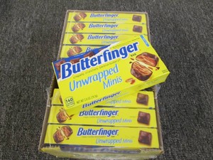 9 Butterfinger unwrapped minis date...