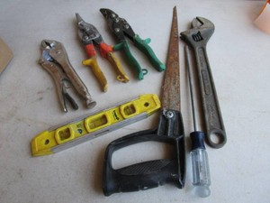 Tools Snips, Wrench, Level