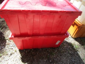 Plastic Totes, Attached Lids