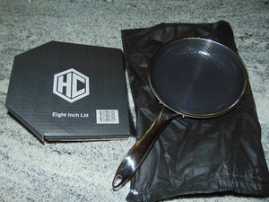 Hexclad Hybrid Nonstick 8 Inch Fry Pan with Tempered Glass Lid