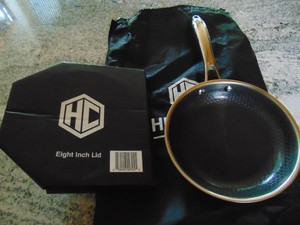 Hexclad Hybrid Nonstick 8 Inch Fry Pan with Tempered Glass Lid