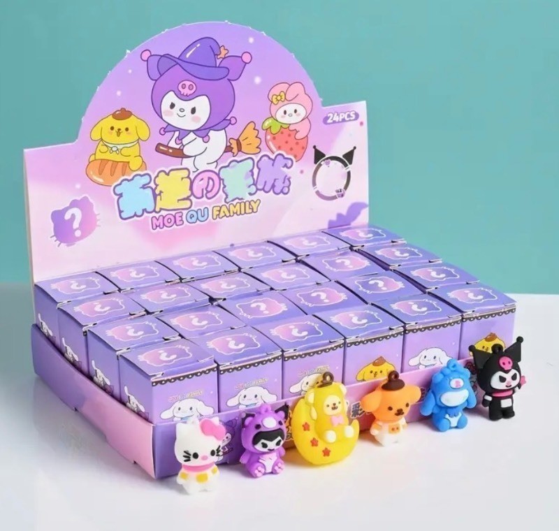 Sanrio Hello Kitty and Friends Family 24 Figurine Keychain Mystery with Display Box - Brand New Q