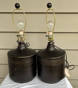 Black Ceramic Table Lamps - 2 Total