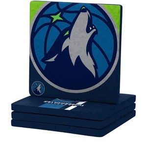 FOCO NBA Official 4-Pack Ceramic Coaster Set Minnesota Timberwolves - Brand New