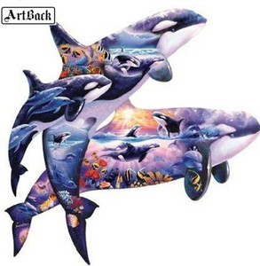SunOut Orcas at Play 1000 piece puzzle - Brand New