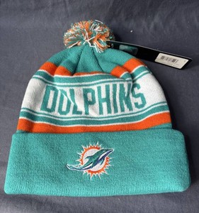 Miami Dolphins NFL Football Team Apparel Beanie Hat, Size Youth OSFM - Brand New