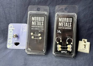 4 Packages of Piercing Rings, Nipple and Ear - Brand New