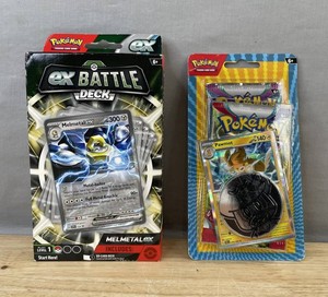 Pokemon Melmetal Ex Battle Deck & Pawmot 2 Booster Packs with Coin Pack - Brand New Q