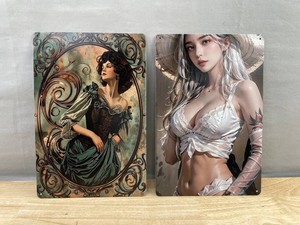 Female Portrait 8 x 12 Metal Signs - Brand New Q