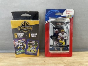 Gunslingers NFL Football 5 Factory Sealed Packs with 1 Bonus Card & Pro Picks 2 Pack with Card - Brand New Q