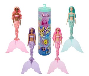 Barbie Color Reveal Mermaid Series Doll & Accessories with 6 Surprises, 3 Total, $45 Retail - Brand New Q