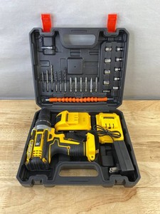 Lithium Electric Drill Driver Tool Set with Bits, 2 Batteries & Charger - Brand New Q