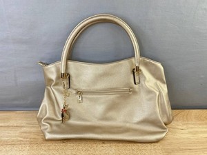 Gold Metallic Handbag with Cat Charm - Brand New Q