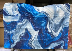 Marble Abstract Stye Blue Area Rug, 64 x 90 - Brand New Q
