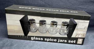 Glass Spice Jar Set of 4 - Brand New