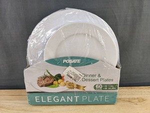 Posate Dinner & Dessert Plates, 60 Total - Brand New Q