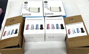 BULK LOT OF NEW USB POWER ADAPTERS, ASSORTED COLORS 40W 5-PORT USB HOME CHARGERS & 30W USB WALL PLUGS, MULTI-DEVICE CHARGING ACCESSORIES