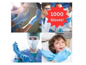 MSRP $160 1 Case (1000 gloves) NEW Northfield Medical Manufacturing Medical Grade Fully Textured Thicker Construction Blue Nitrile Examination Gloves - Size Large - Latex-Free Powder Free