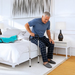 MSRP $80 DRIVE MEDICAL HOME BED ASSIST HANDLE, ADJUSTABLE BED RAIL &amp STANDING AID, UNDER-MATTRESS SUPPORT FRAME, SAFETY HANDLE FOR GETTING IN &amp OUT OF BED, HEIGHT ADJUSTABLE, SUPPORTS UP TO 250 LBS, IDEAL FOR SENIORS &amp RECOVERY