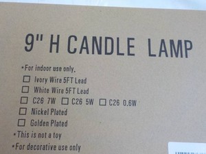 9 H Candle Lamp...
