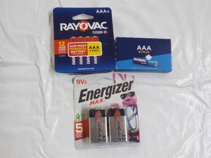 AAA Batteries and 9 volt...