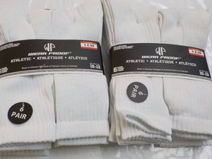 12 pair White WearProof Athletic St...