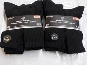 12 pair Black WearProof Athletic St...