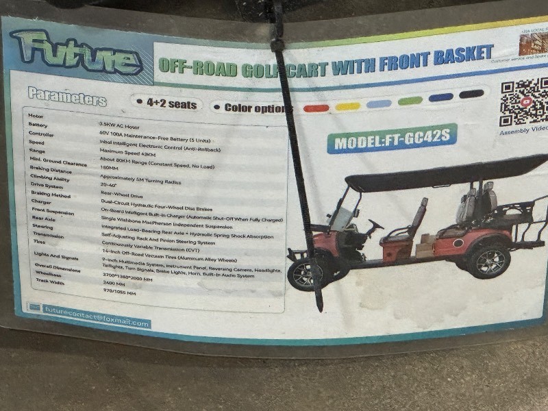 2026 FUTURE Off-Road Golf Cart (FT-GC42S), White - ASSEMBLY PENDING 