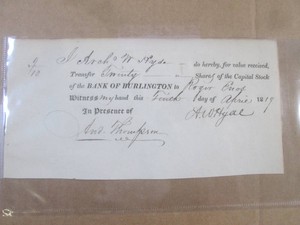 (FS) 19th- Century 1814 Stock Trans...