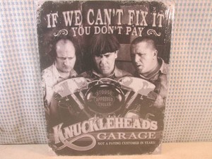 (G-1) Knuckleheads Garage Tin Sign ...