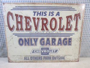 (G-1) Chevrolet Only Garage Tin Sig...
