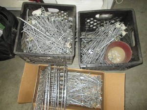 Lot of Peg Hooks and metal shelf dividers