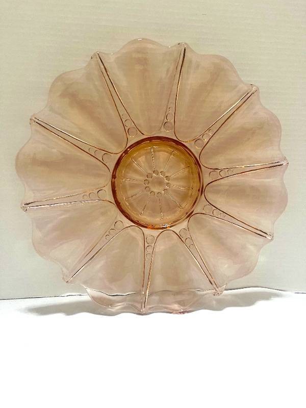 Pink Oyster and Pearl Pattern Depression 13 Serving Platter