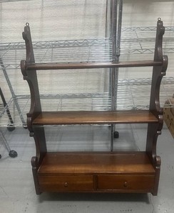 Vintage Wooden Plate Rack with Drawers 36 X 24