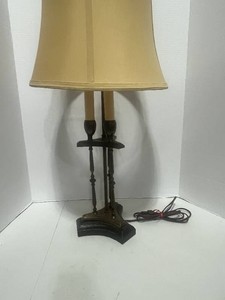 Vintage Stiffel() Table Lamp Metal and Wood 29