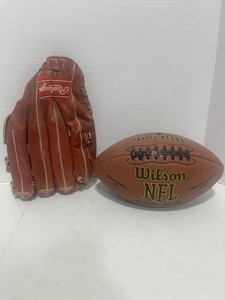 Rawling Holdster Baseball Glove and Wilson NFL Football Official Size