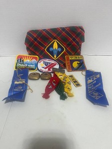 Vintage Boy Scout Items Patches, Ribbons, Neckerchief Slides Webelos Rank