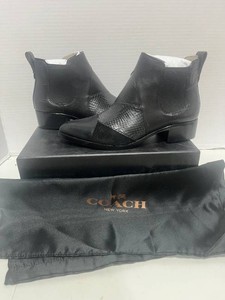 Genuine COACH Size 5M Suffolk Patchwork Black  Boots wDust Bag