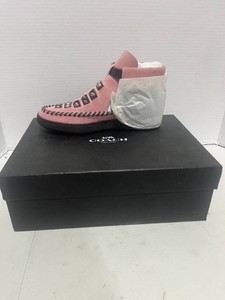 Genuine NIB COACH Roccasin Cut Out Suede PinkBlack 5M