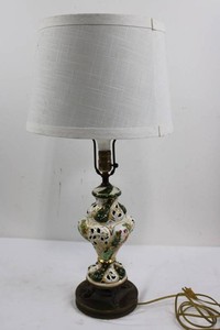 Ornate Ceramic Table Lamp With Shade