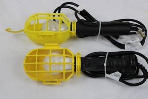 Pair of Corded Work Lights With Guards