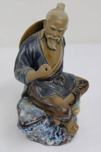 Oriental Porcelain Figural Statue (8.5 tall)
