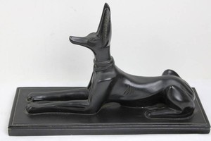 Egyptian-Style Jackal Figurine on Base (9 x 14)