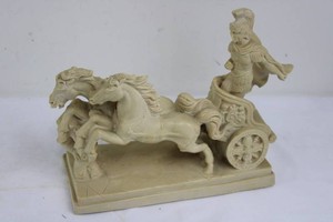 Roman Warrior Chariot Horse Figurine (9.5 x 9)