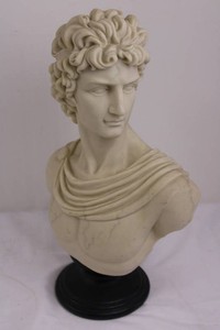 Classical Style Bust Sculpture on Pedestal (18 tall)