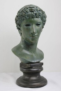 Classical Style Bust Sculpture on Pedestal Base (18 Tall)